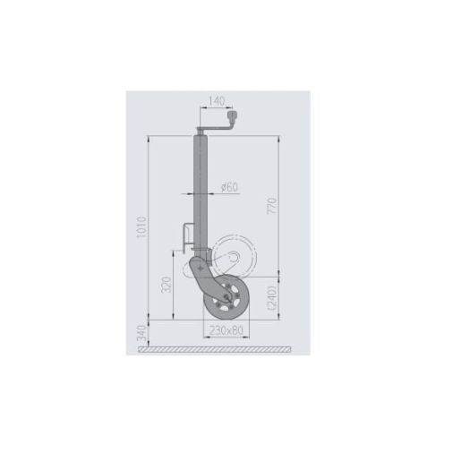 RUEDA JOCKEY ALKO 60mm AUTOMATICA LARGA 1223638