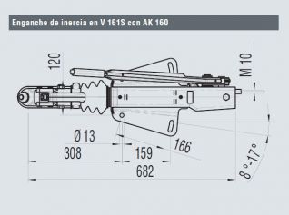 Enganche Alko V 1600Kg Con Estabilizador 247661/1  Enganches de inercia en V y cuadrados de distintas marcas