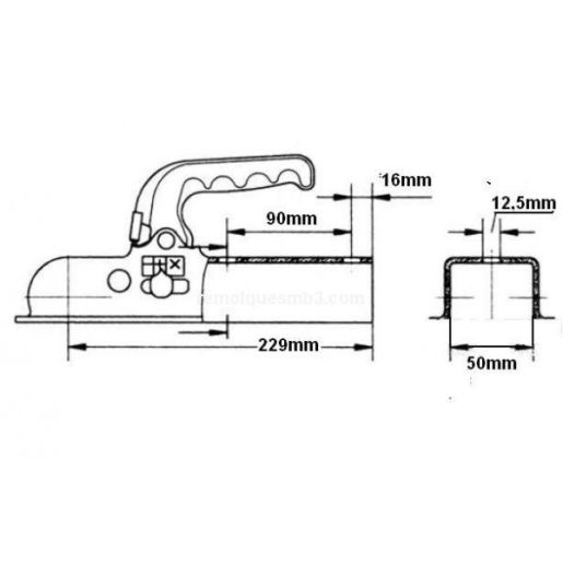 Cabezal cuadrado KNOTT de 50mm 1400kg/504550140AF