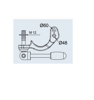 Abrazadera alko rueda jockey de  60mm. Unitec 10331 - Estribo para soporte de remolque y rueda de apoyo (48 mm)