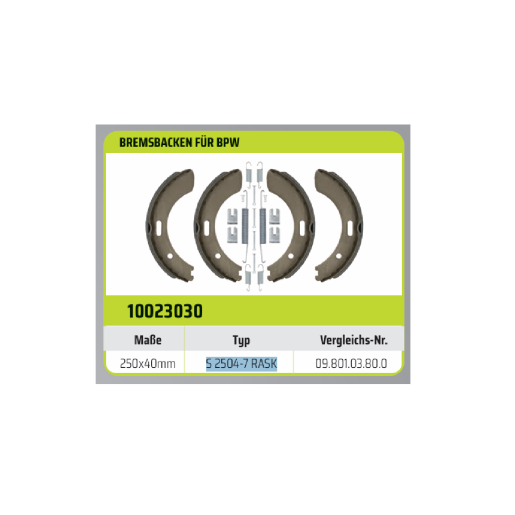 Zapatas competencia BPW 250x40 S 2504-7 10023030