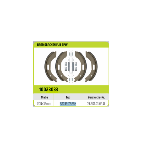 Zapatas competencia BPW 200x35 S2035-7 10023033