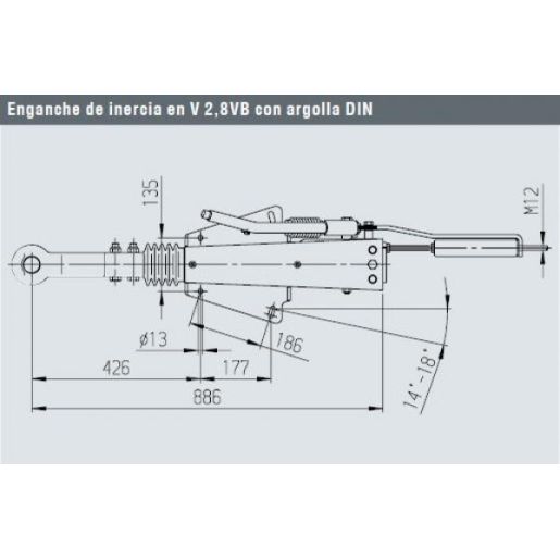 Enganche inercia AL-KO en V 3500 Kg fundición DIN